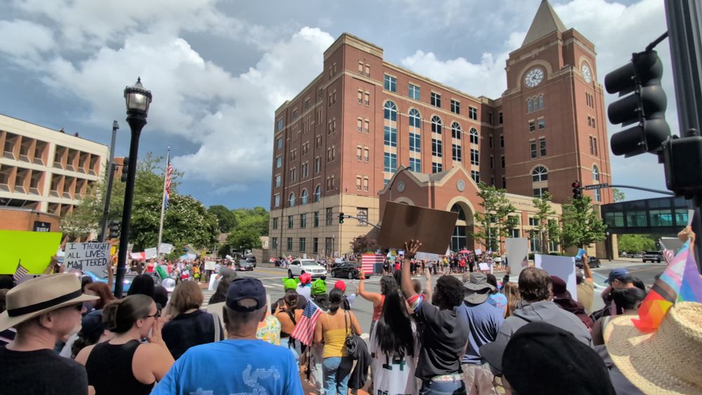 #NoKings protesters in downtown Marietta, Georgia June 14th 2025