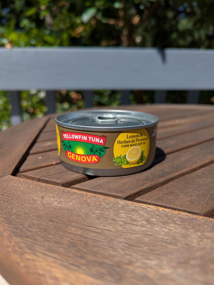 Can of Genova Yellowfin Tuna Lemon and Herbs de Provence