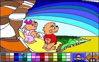 An old coloring book PC game featuring the Berenstain Bears