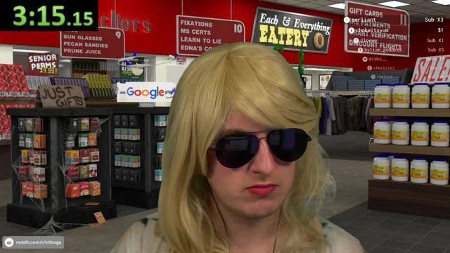 YouTuber Kitboga in a wig and sunglasses