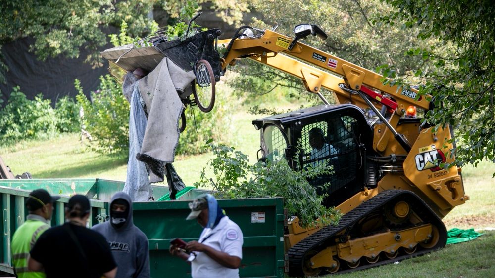 Federal officials in Washington, D.C. swept through a large homeless encampment Thursday and dismantled it. It's part of the Trump administration's purge to crack down on crime across D.C.