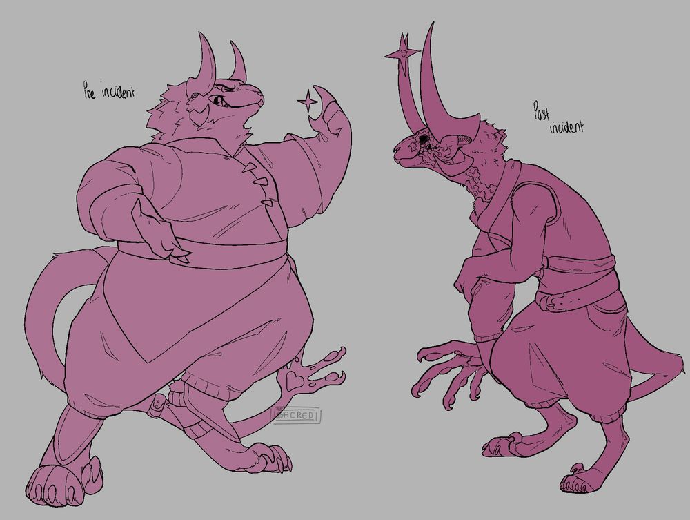 This artwork features both Pre and Post Incident Subspace T. Mine (how the artist interprets them). Pre Incident is a lot more fatter and energetic with much shorter horns compared to Post Incident.

girl, how do you draw hands... 😭