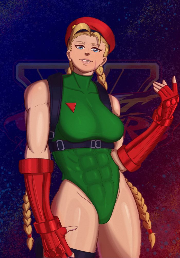 Cammy White in her Green leotard 