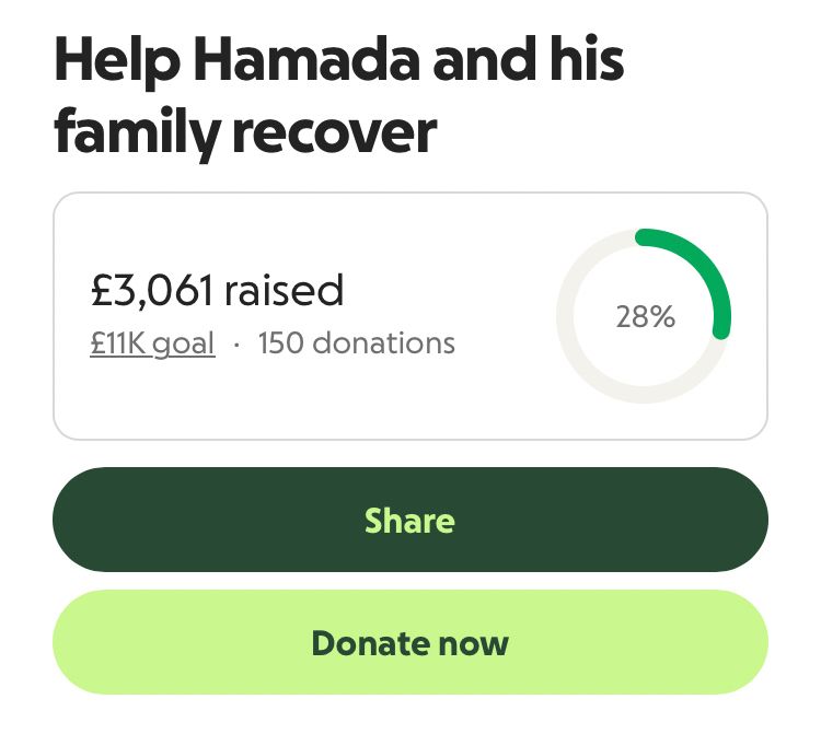 Help hamada and his family recover £3,061/£11k raised