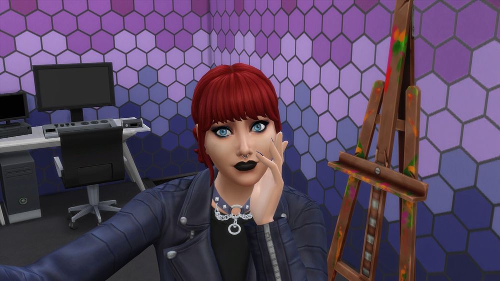 Imagen de mi sim mujer en el videojuego de Los Sims 4