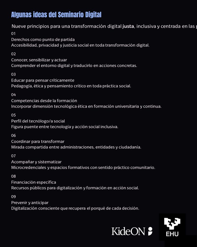 9 principios o ideas co-creadas por el grupo