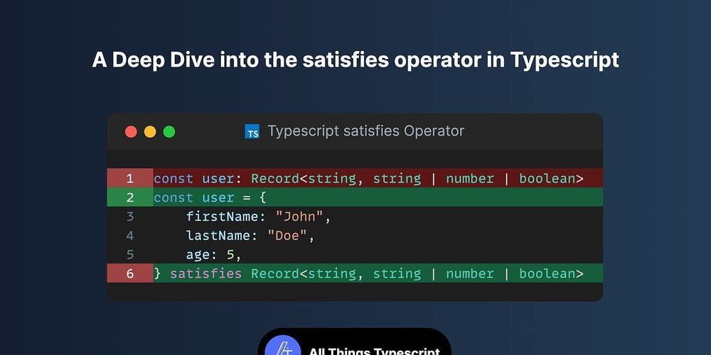 A Deep Dive into the satisfies operator in Typescript