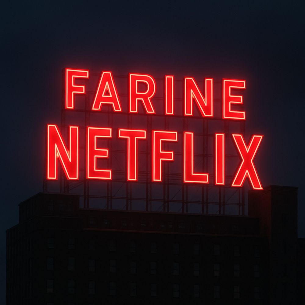 AI generated image of the iconic “farine Five Roses” sign in Montreal