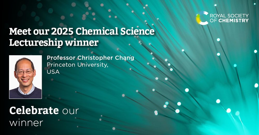 Promotional graphic with photo of Chris, his name and affiliation (Princeton University) and the phrase 'Meet the 2025 Chemical Science Lectureship winner'