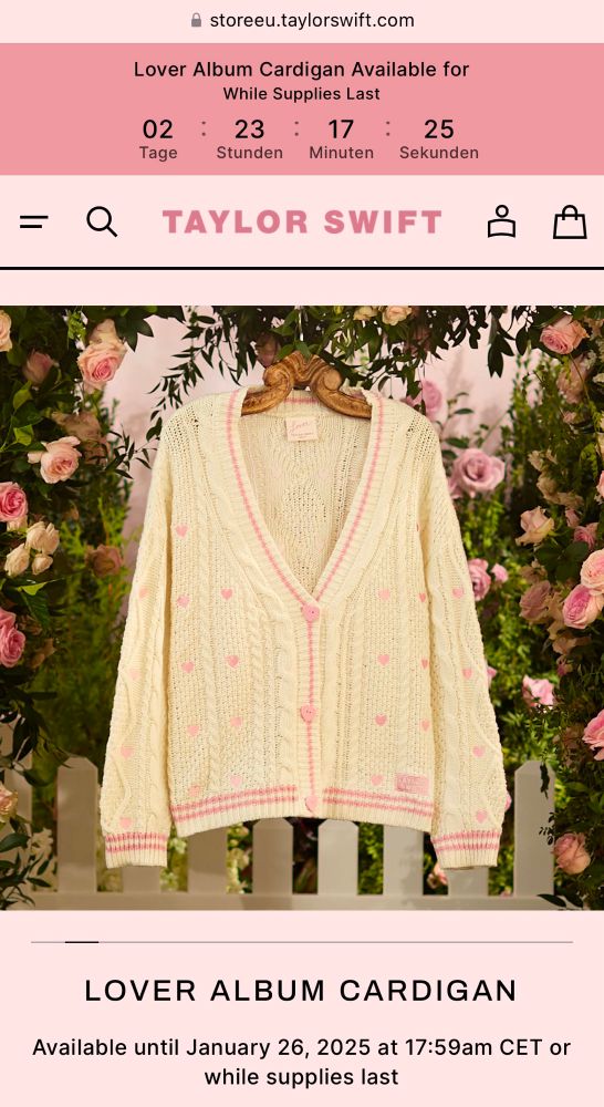 Lover Cardigan from Taylor’s store 