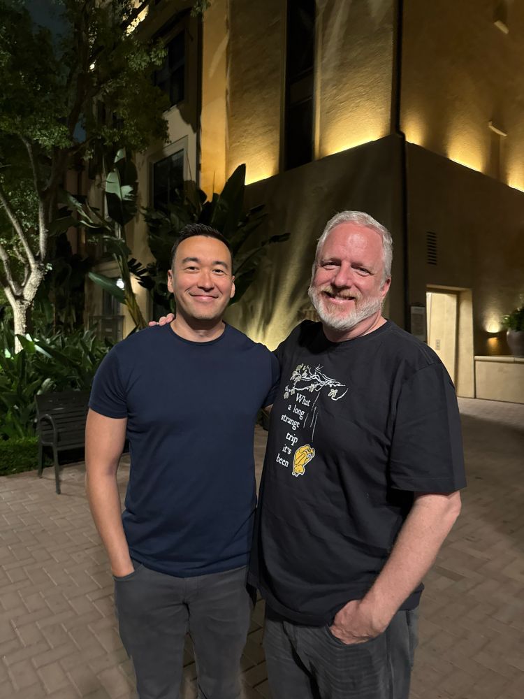 Photo of Rod and Adam together in 2025 on Rod’s last day at Blizzard.