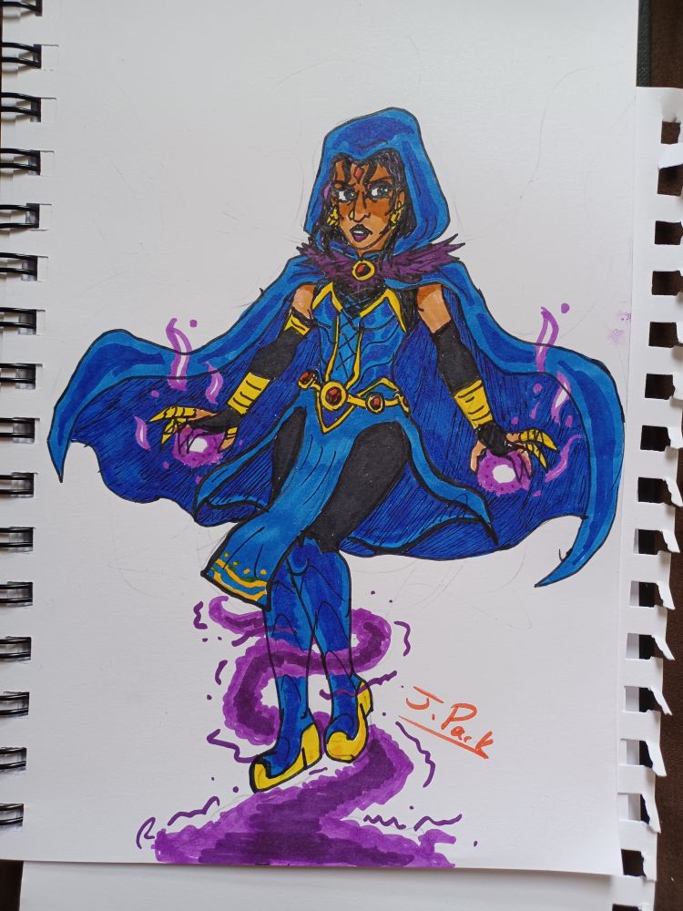 Raven from Teen Titans in a new costume I designed, loosely inspired by desi fashion