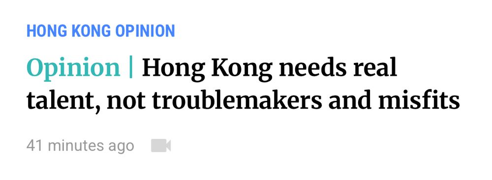 HONG KONG OPINION
Opinion | Hong Kong needs real talent, not troublemakers and misfits