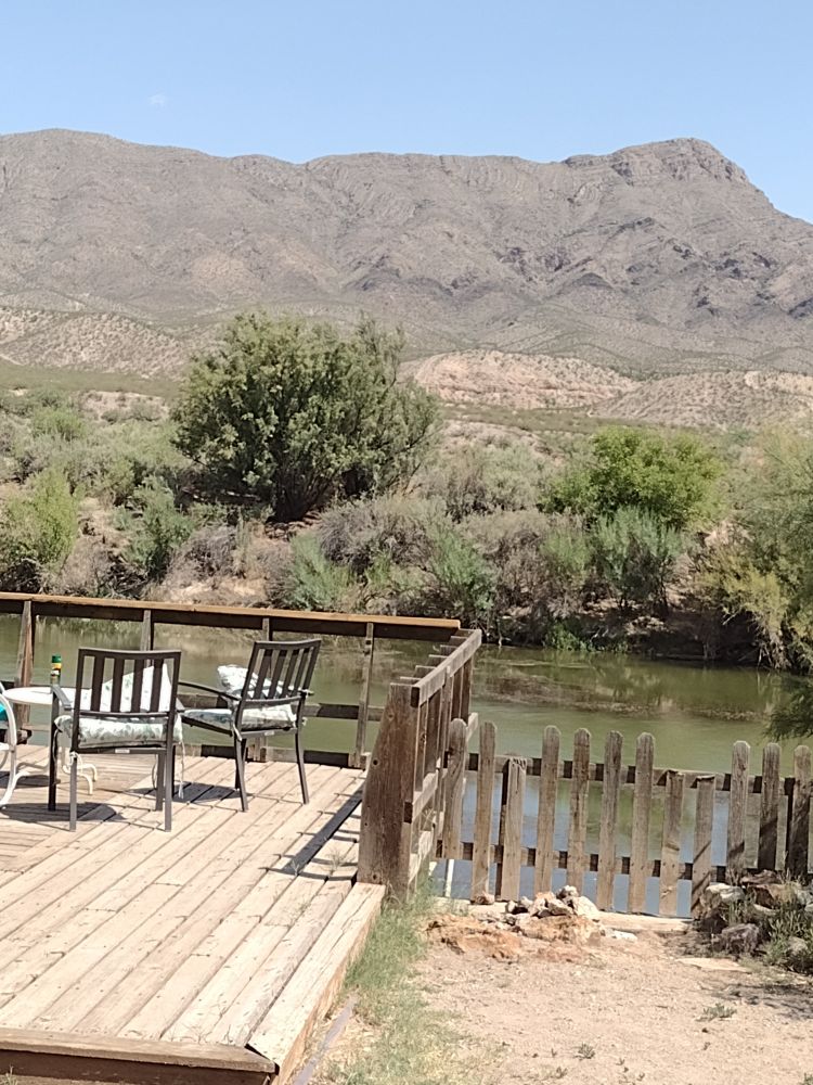 Looking out from my BnB window at a mountain in NM