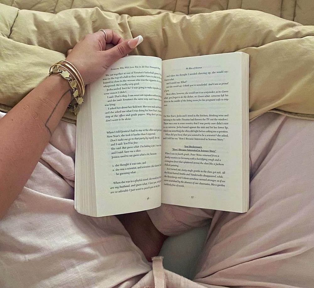 a book I read a while ago; opened up in my lap. 
