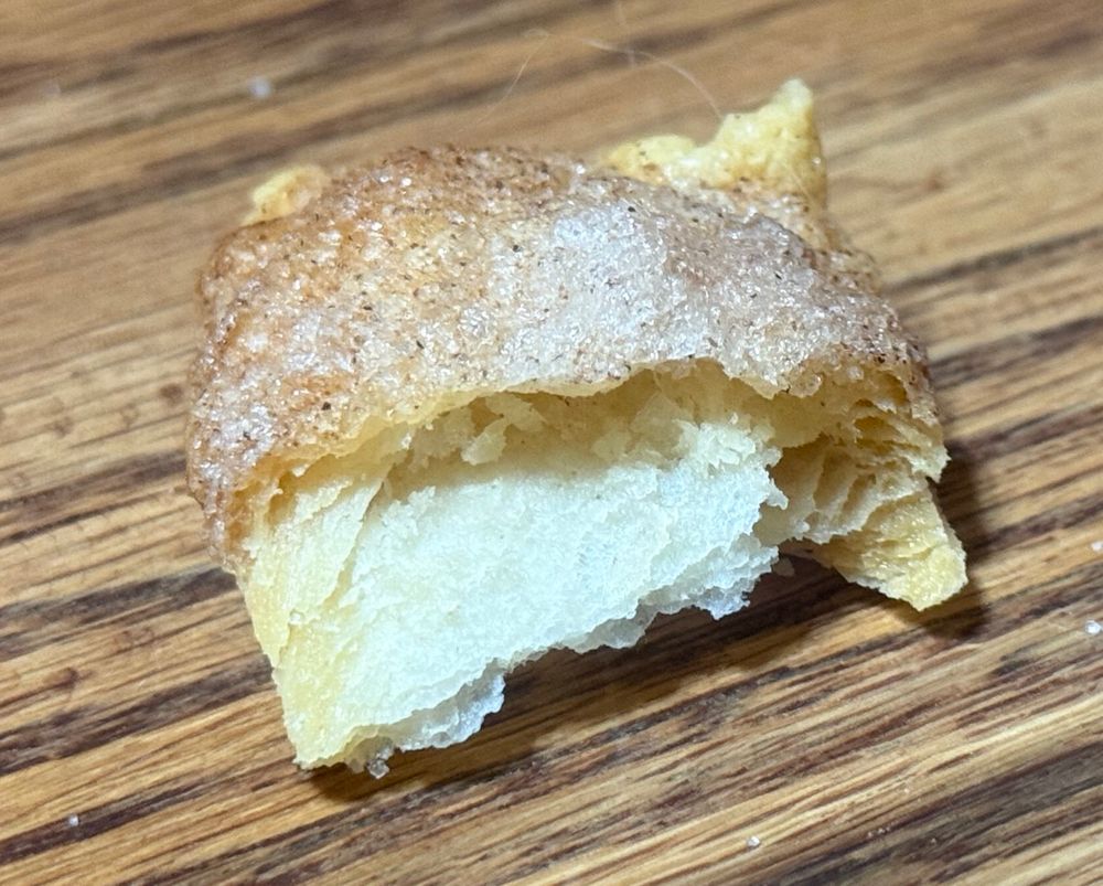 Pie dough baked into cinnamon and sugar pastries. 
