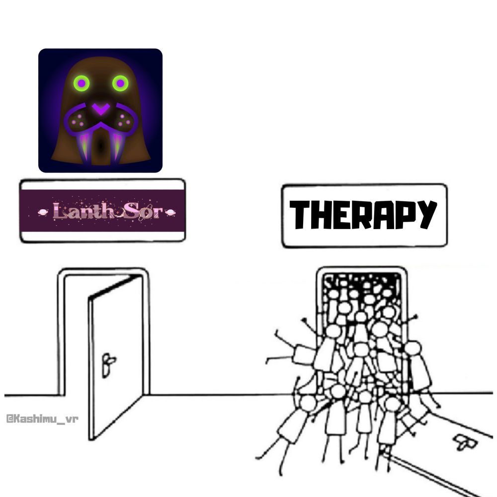 Many people rush into and break down the door to get therapy, no one enters the door to see lanth sor.