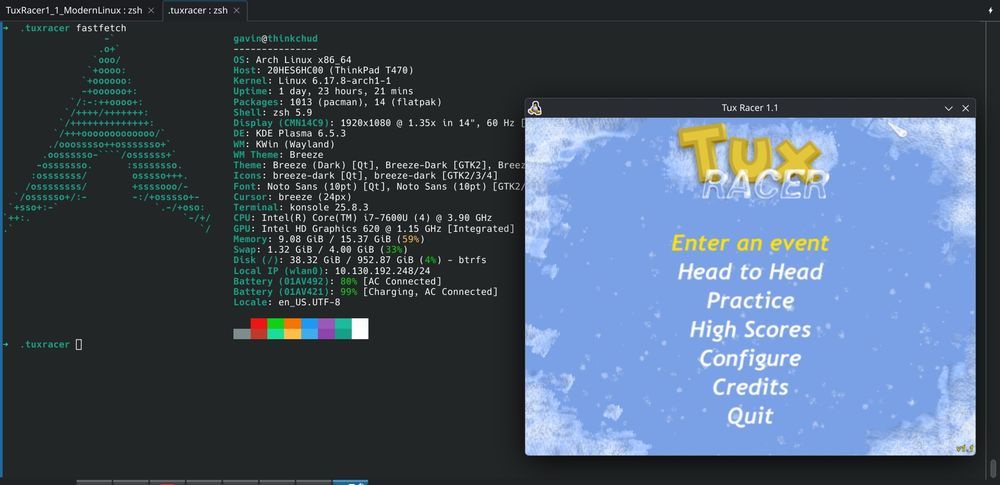 tux racer 1.1 working on arch linux