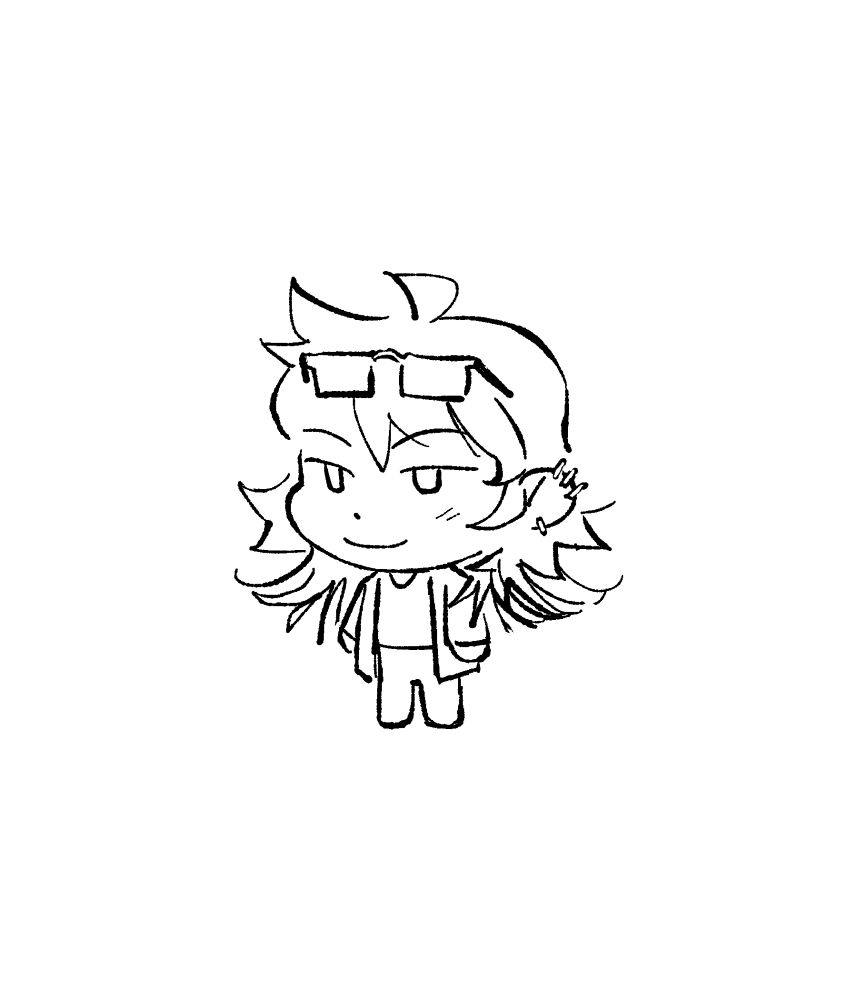An uncolored drawing of Spark in a chibi style.