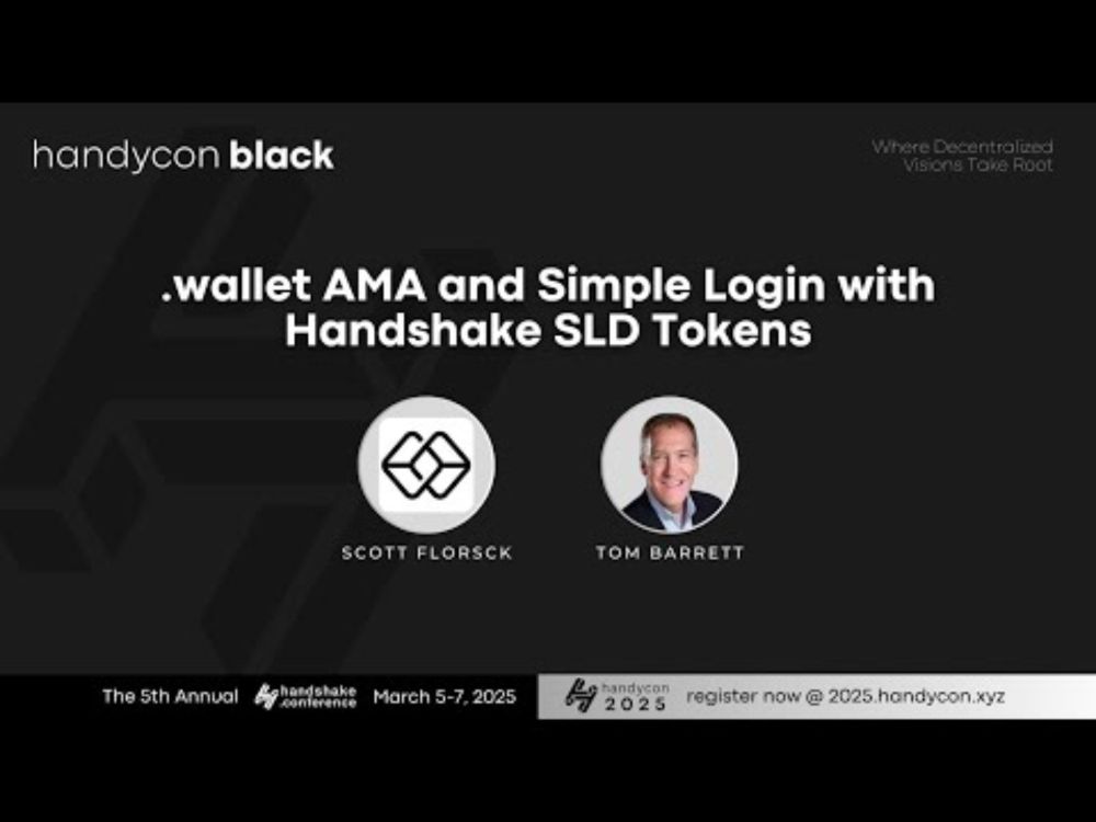 HandyCon 2025 | Day 1 - .wallet AMA and simple login with Handshake SLD tokens