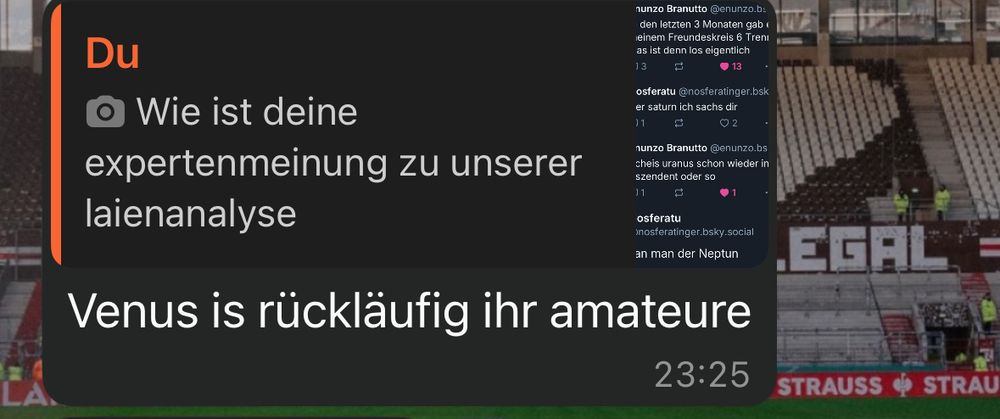 Whatsappnachricht „Venus is rückläufig ihr amateure“