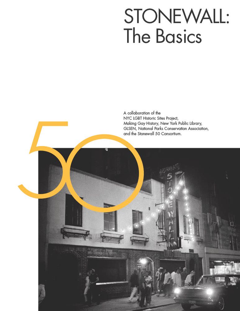 Headline: Stonewall: The Basics. Includes a photo of the Stonewall Inn. 