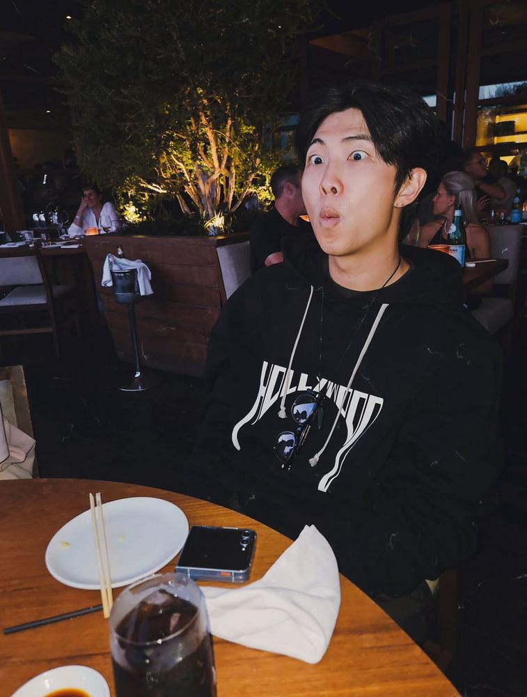 BTS RM making a funny face