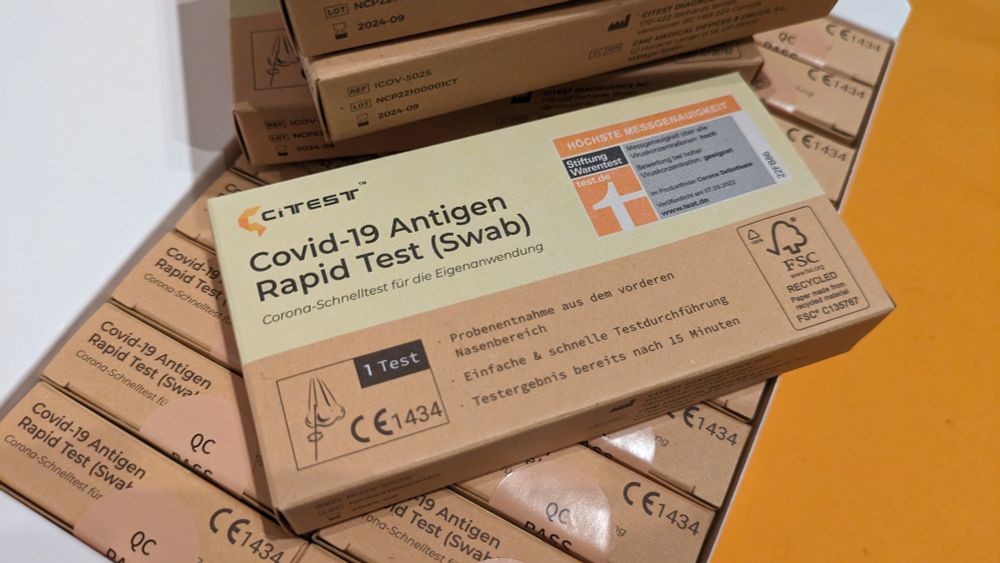 Citest Covid-19 Antigen Rapid Test. Stiftung Warentest "höchste Testgenauigkeit" in der FSC Recyclingverpackung.