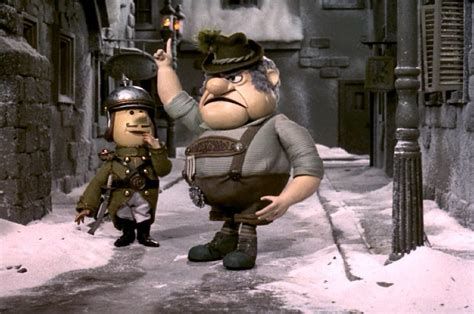 Burgermeister Meisterburger, the main antagonist in the Rankin/Bass Christmas special "Santa Claus Is Comin' to Town." He is the grouchy mayor of Sombertown who despises toys and tries to stop Kris Kringle from delivering them.