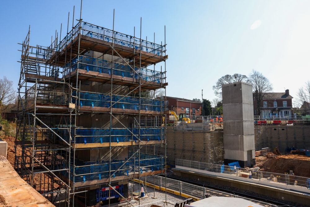A view of a construction site in Kings Heath, Birmingham.