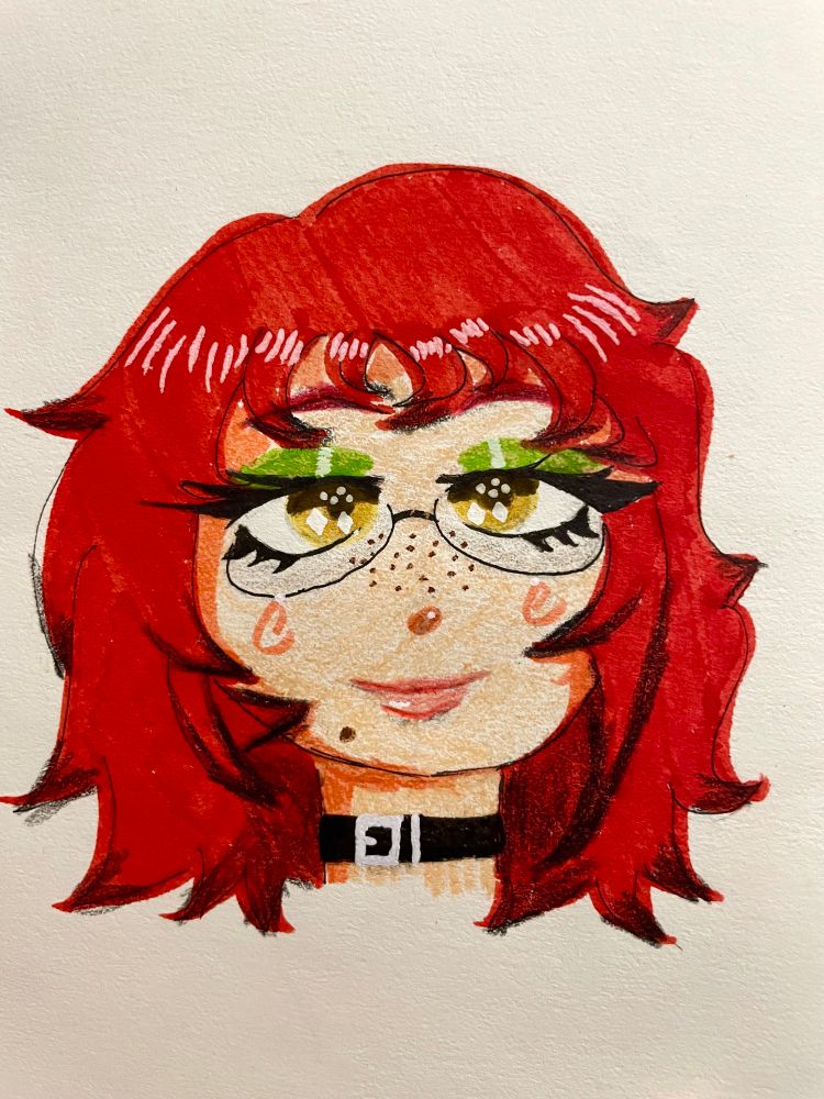 colored sketch of jules’s custom character from style savvy styling star