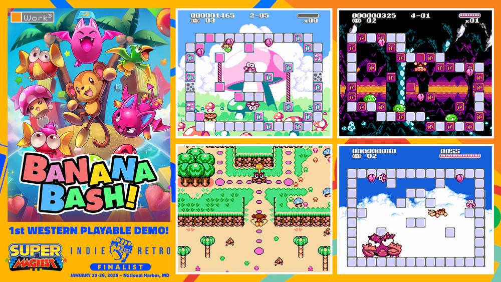 ❤︎ Work3Studio - Banana Bash! NES ROM Demo OUT NOW