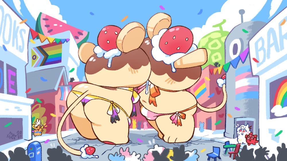 bippy and bippy making out in the street for cheering onlookers