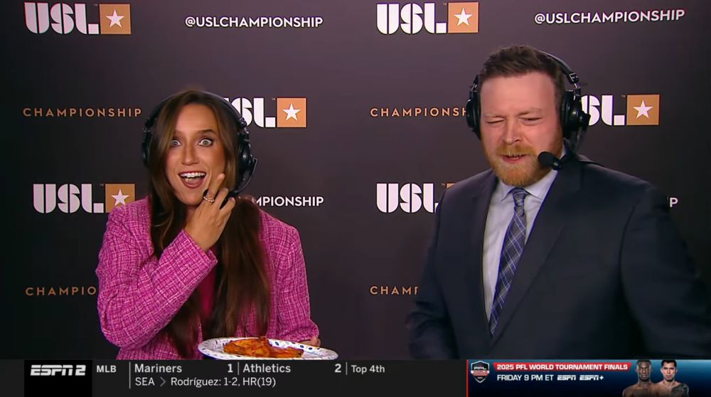 Marion staring at the camera in shock with Mike looking disgusted
