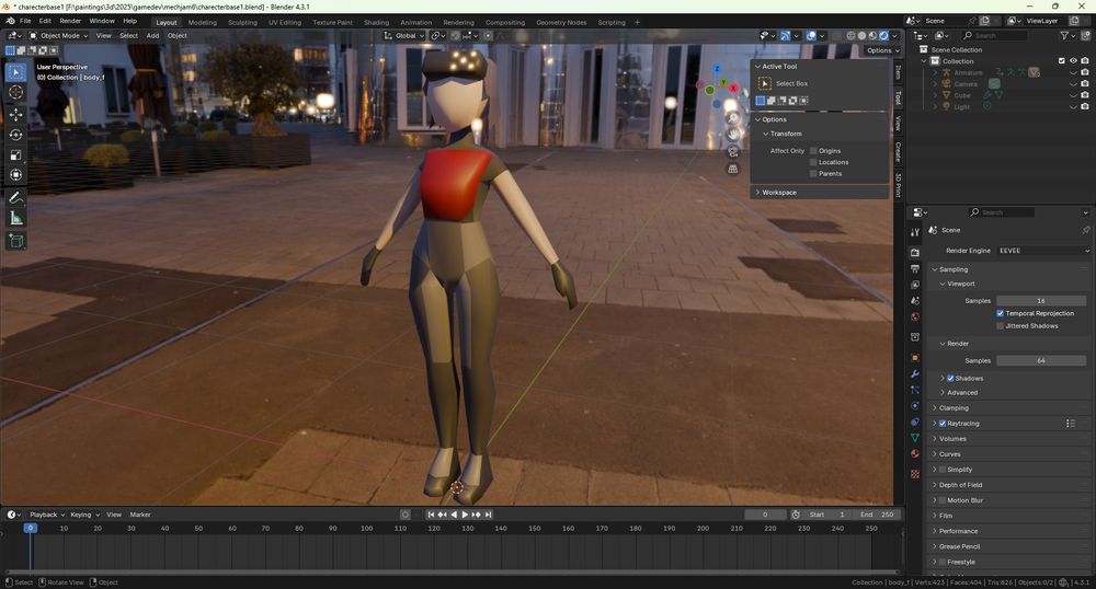 lowpoly character in Blender 3d