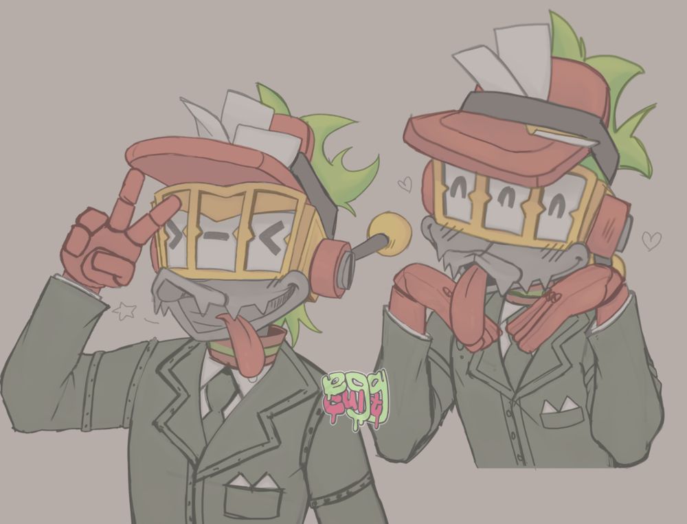 two sketches of duck shuffler from toontown corporate clash