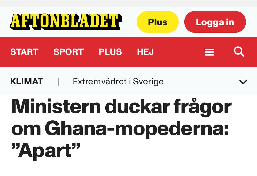 Aftonbladet: Ministern [Romina] duckar frågor om Ghana-mopederna