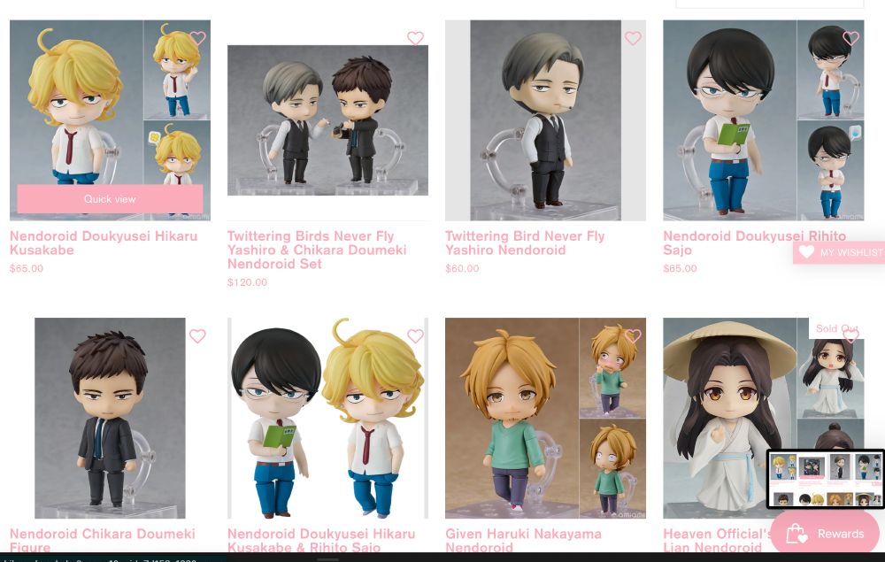 several nendoroid listings on yiggybean.com