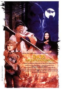 Poster for the 1985 TV movie “Ewoks: The Battle for Endor” starring Wilford Brimley