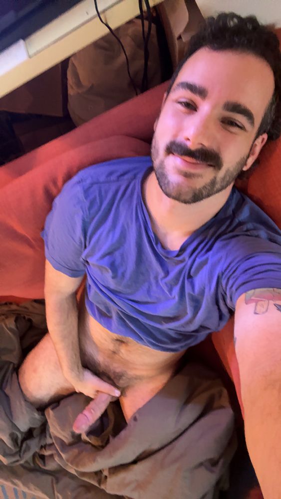 me taking a high angle photo in the same couch corner to show my thick hard dick