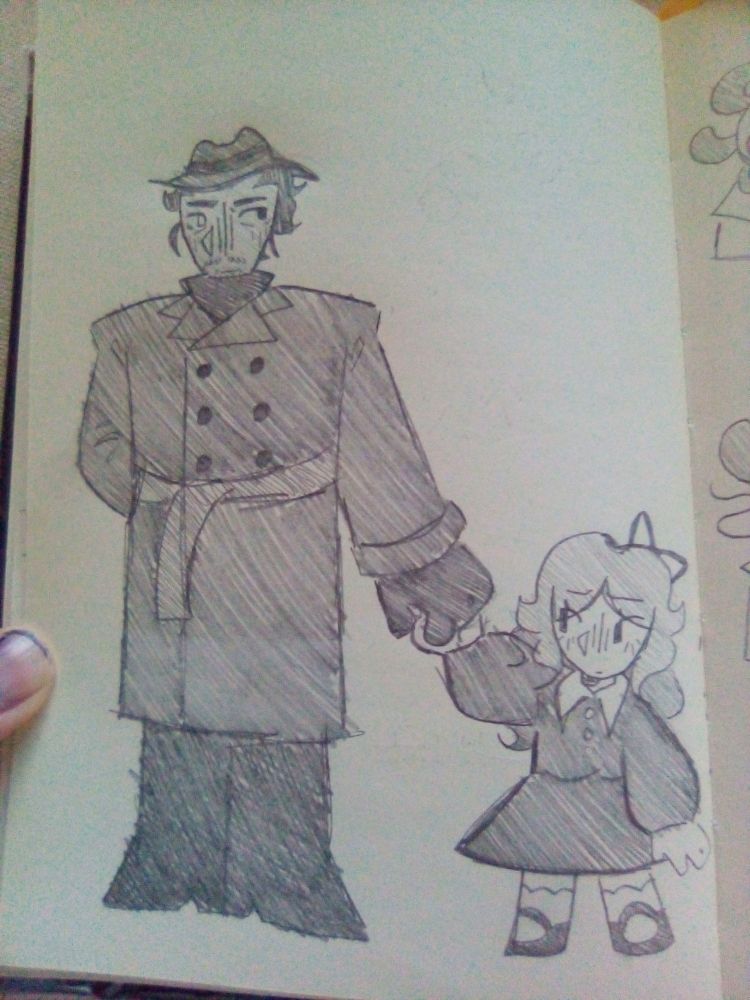 A doodle of Human!Sloan and Human!Mako.