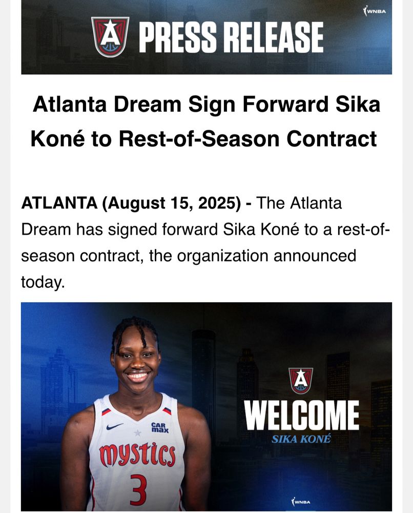 Sika Kone signed by the Atlanta Dream