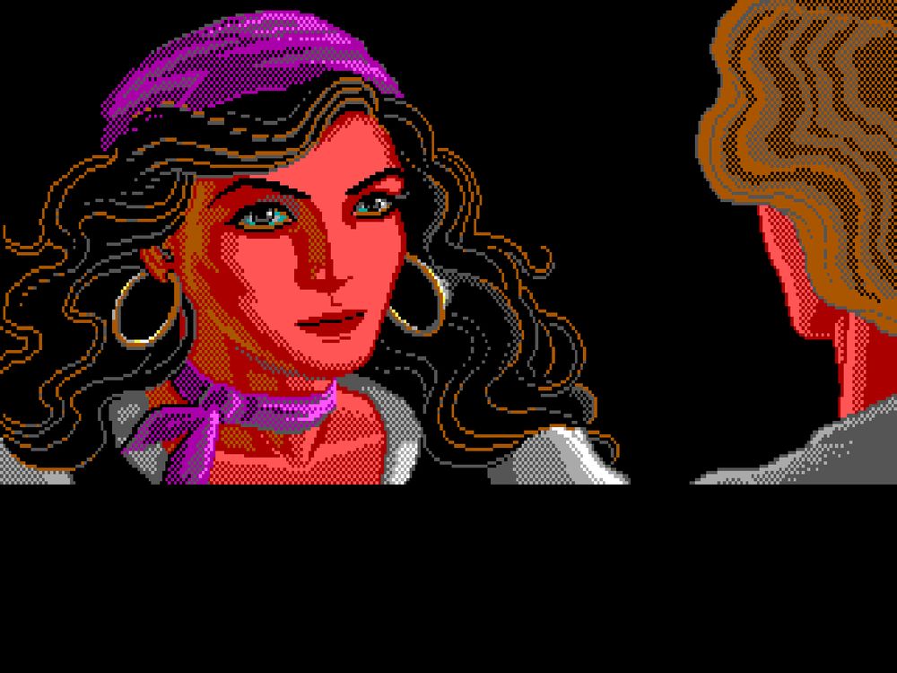 Un primer plano de Elaine Marley del videojuego The Secret of Monkey Island