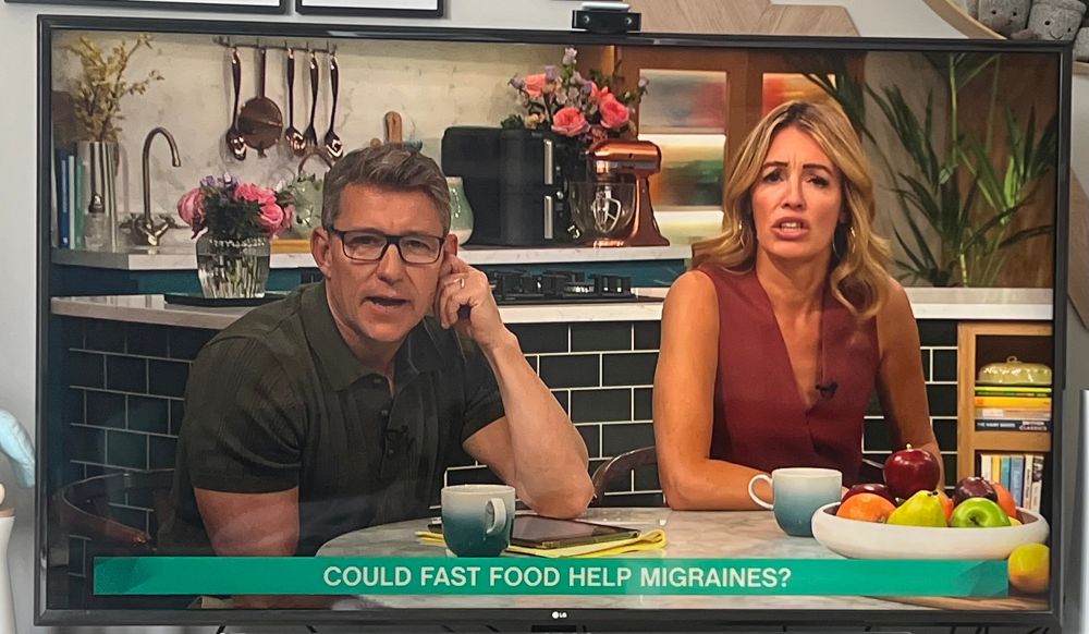 This Morning segment on ‘Could fast food help migraines?’