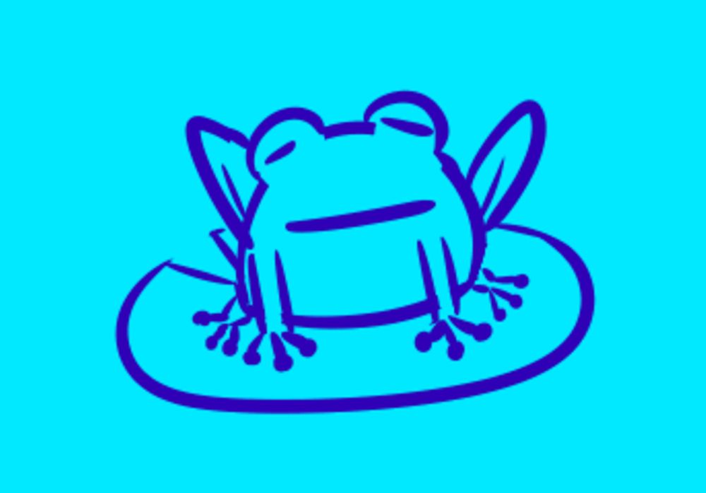 a doodle of a frog on a lily pad