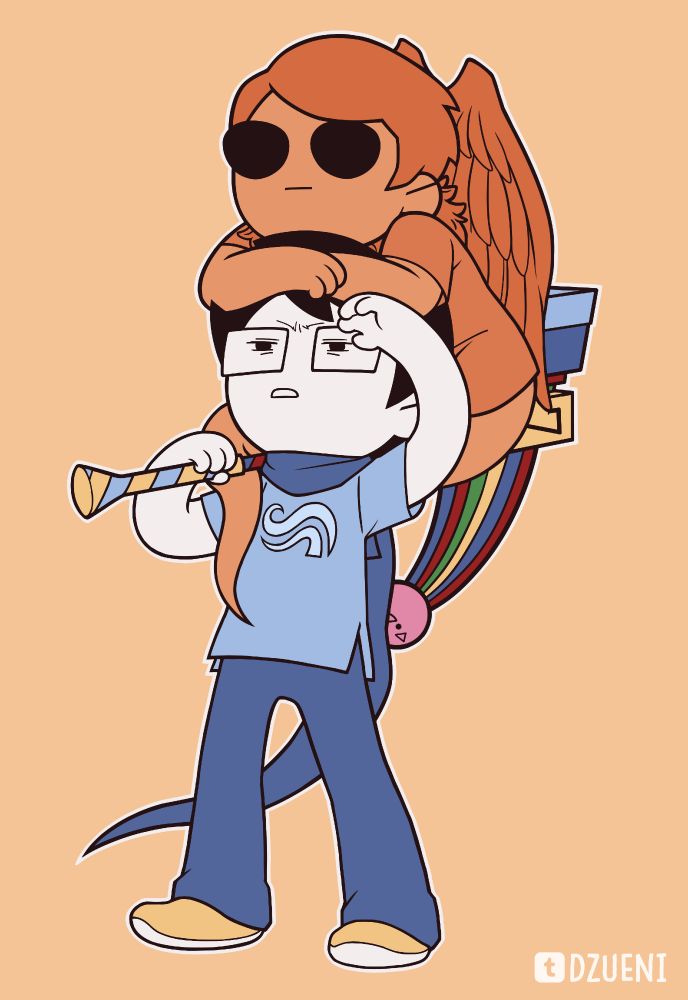 John sees something in the distance as he carries Davesprite over his shoulder using Zillyhoo's handle.
