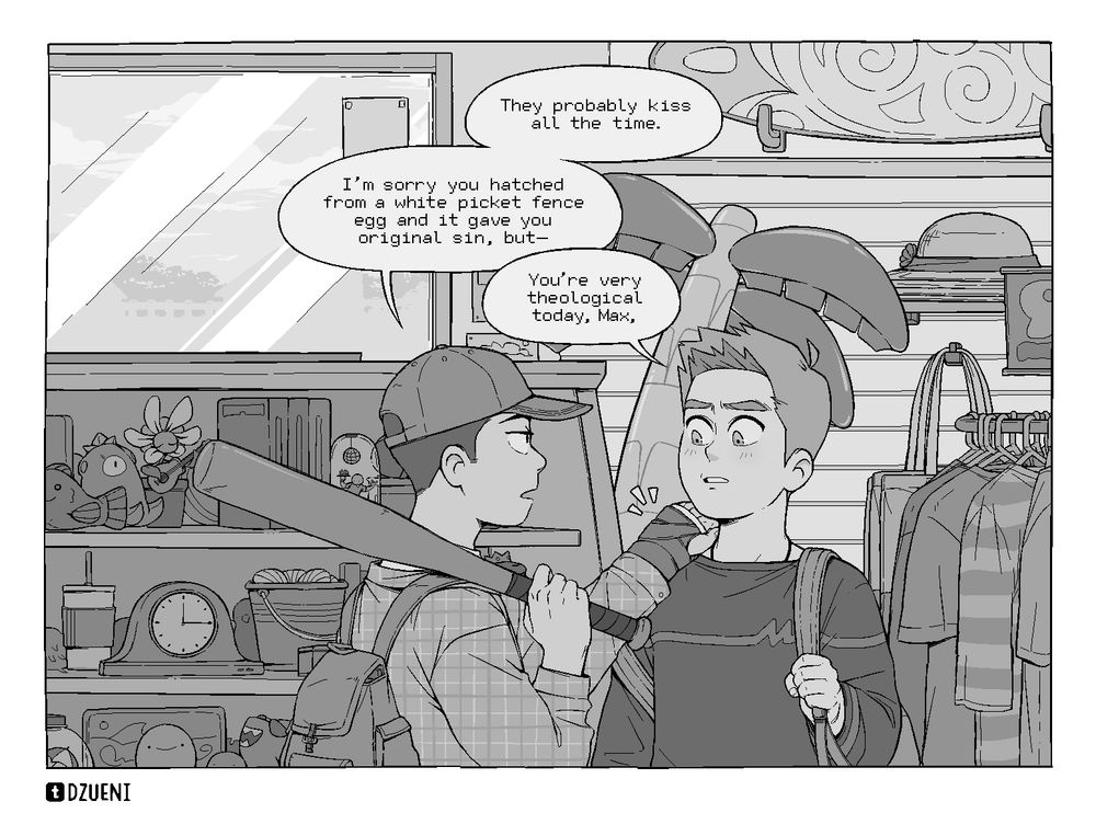 Max tries to placate Isaac but he gets distracted by the cast on his shoulder.