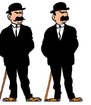 Teiknimyndasögupersónurnar Skafti og Skapti, úr Tinna bókunum