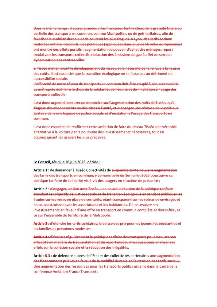 photos de notre vœu tout recouvert de rouge, vous pouvez le consulter en pdf accessible ici : http://groupe-amc.org/wp-content/uploads/2025/06/1_Amende_TES_AMC_voeu_pour_un_moratoire_sur_laugmentation_des_tarifs.pdf 
