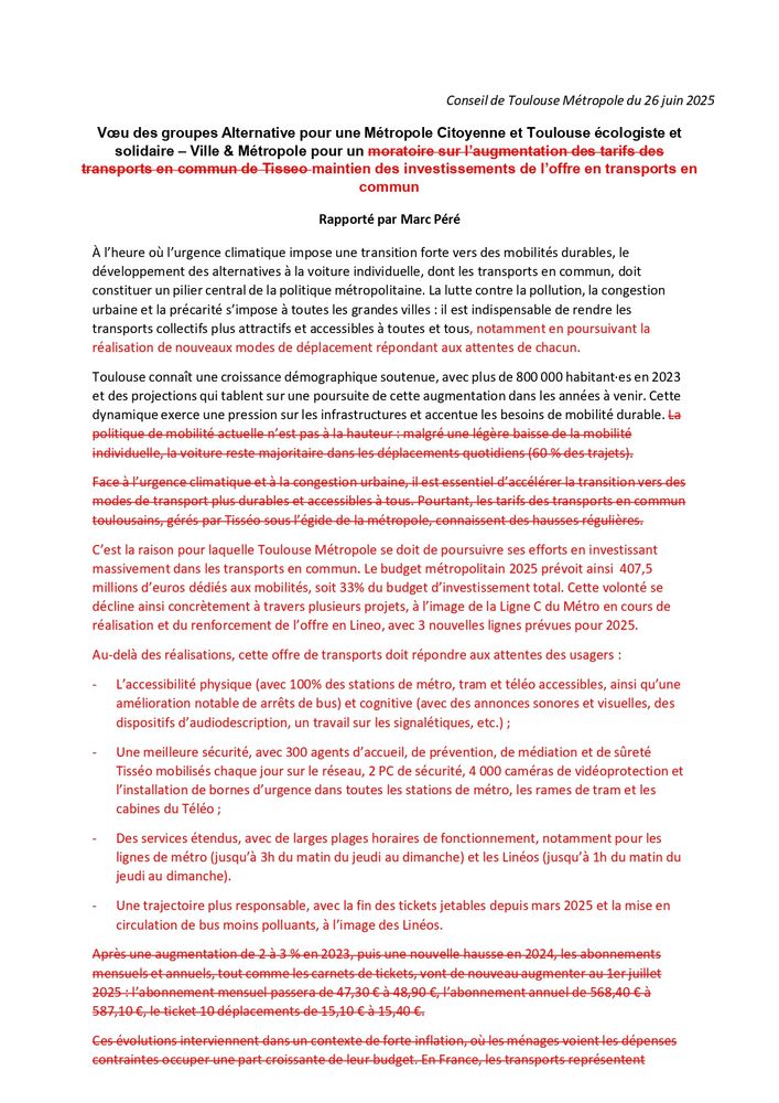 photos de notre vœu tout recouvert de rouge, vous pouvez le consulter en pdf accessible ici : http://groupe-amc.org/wp-content/uploads/2025/06/1_Amende_TES_AMC_voeu_pour_un_moratoire_sur_laugmentation_des_tarifs.pdf 